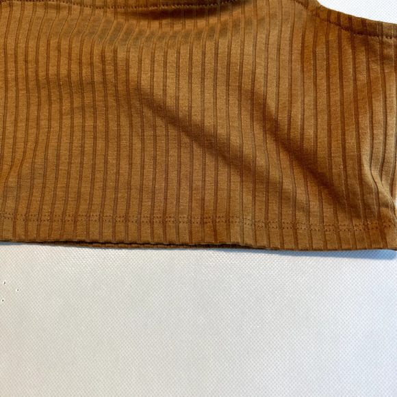 VERO‎ MODA Womens Lucy Rib Crop Top Tobacco Brown size Small - Picture 6 of 10